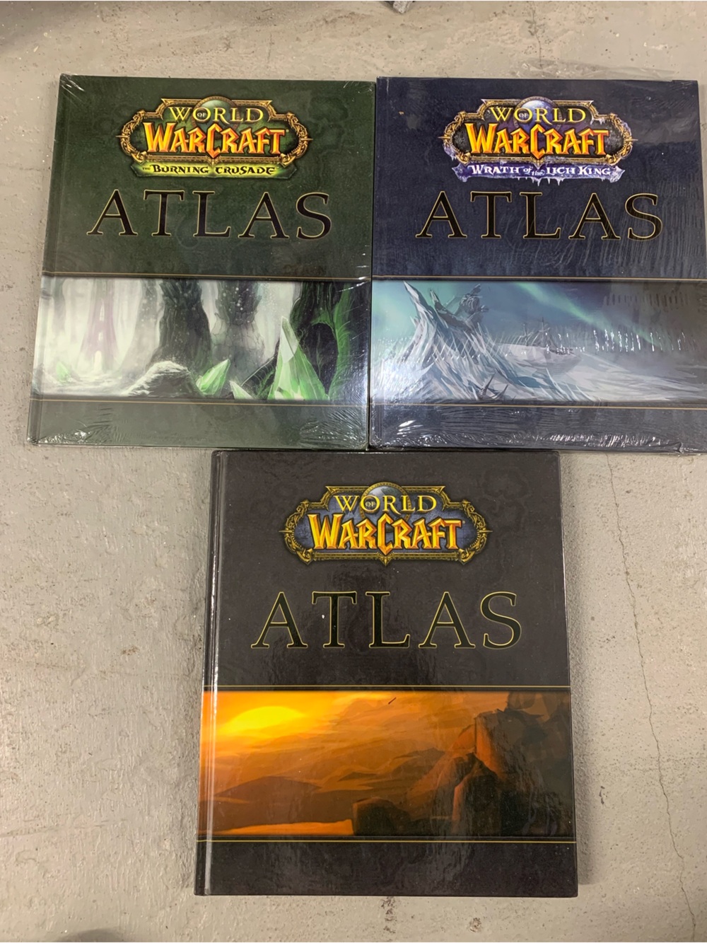 3 World of Warcraft Atlas Books Hardcover 2 Sealed 1 Open PC Gaming